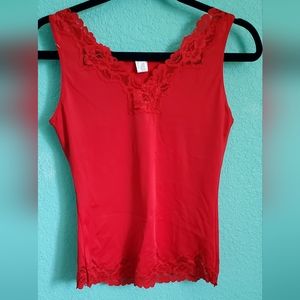 V Neck Lace Trim Shapeware Tanktop
